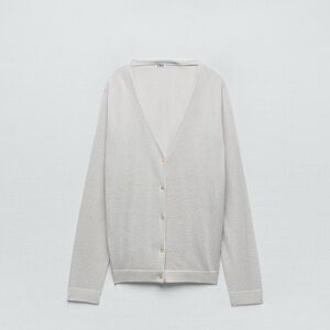 Zara Metallic Thread Knit Cardigan